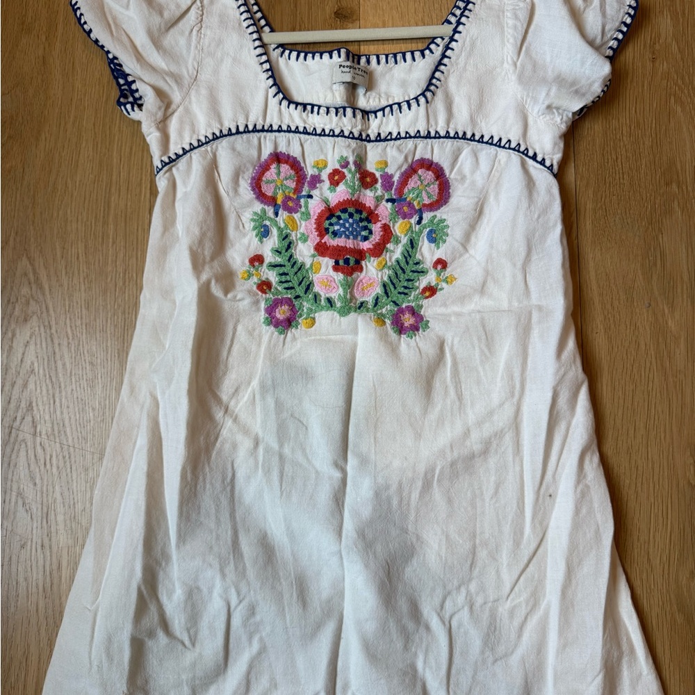 Embroidered Dress with Floral Design